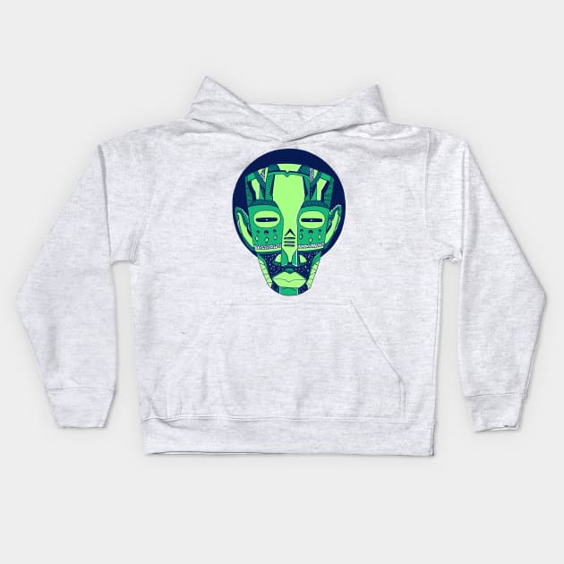 Ngreen African Mask No 3 Kids Hoodie by kenallouis